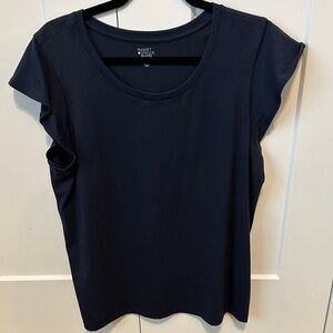 Market & Spruce Dark Blue Short Sleeve Top